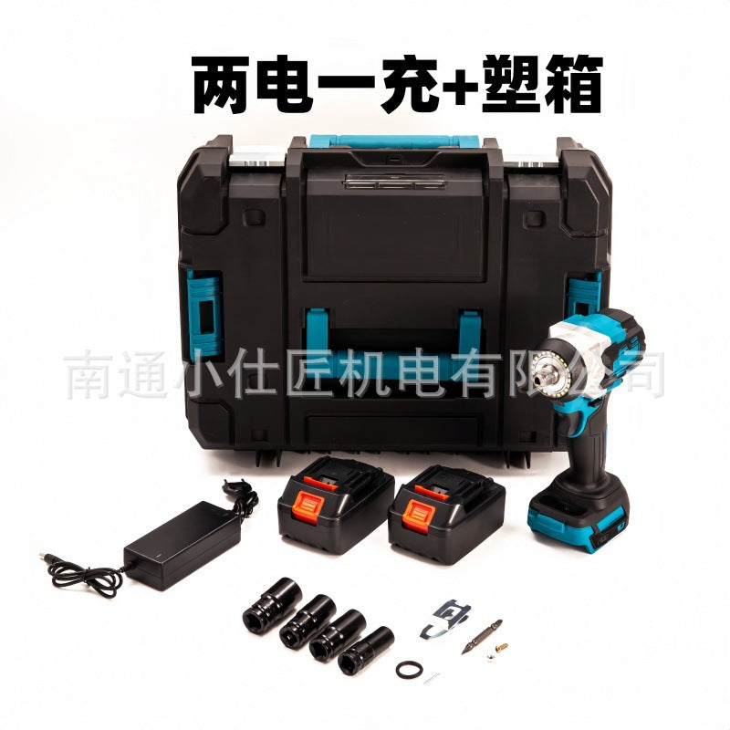 Cross-Border Foreign Trade Shadowless Aperture Lighting Electric Wrench High Torque Portable Lithium Battery Rechargeable Impact Wrench