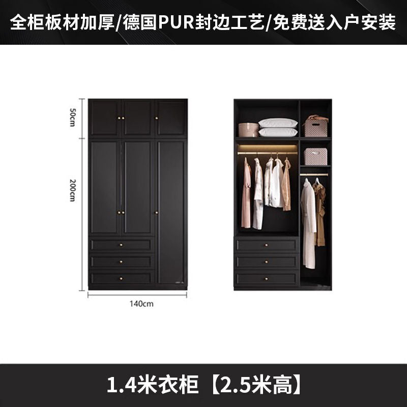 Vintage Style Wardrobe Black Cabinet Wardrobe for Home Bedroom Small Apartment Modern Simple Side Cabinet Top Cabinet Furniture Wardrobe