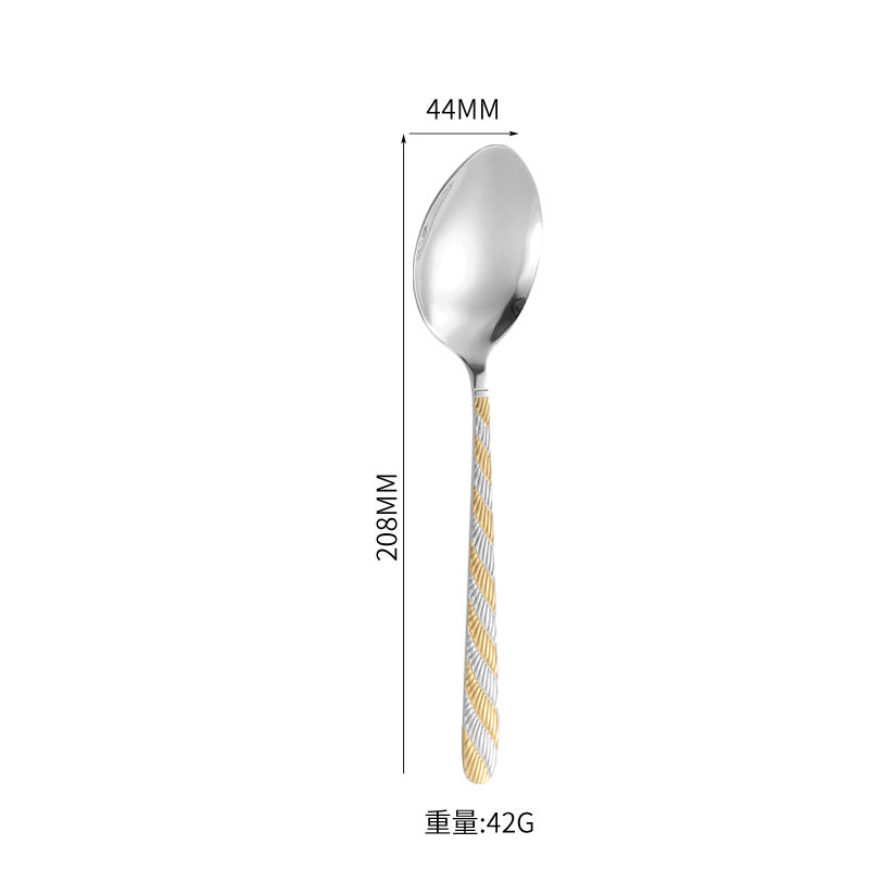 410Stainless Steel Tableware Hotel Restaurant Hemp Rope Pattern Knife Fork Spoon24Set of Western Steak Knives and Forks