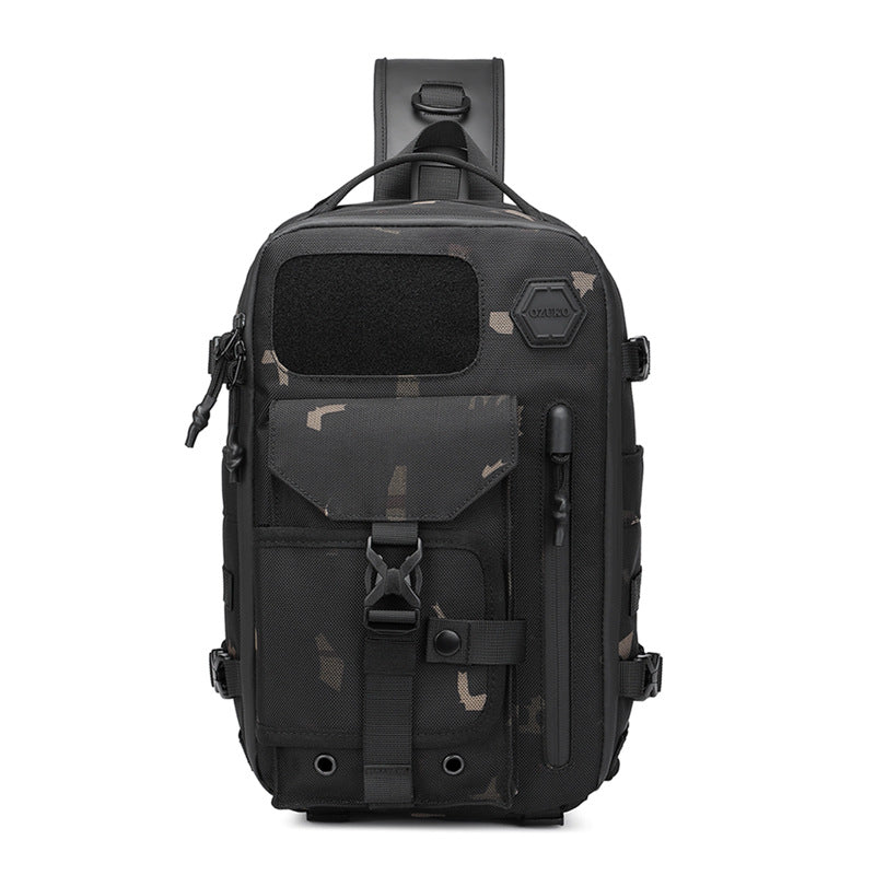OZUKO Tactical Chest Bag Men's Waterproof Crossbody Bag Outdoor Sports Small Backpack Trendy Shoulder Portable Men's Bag