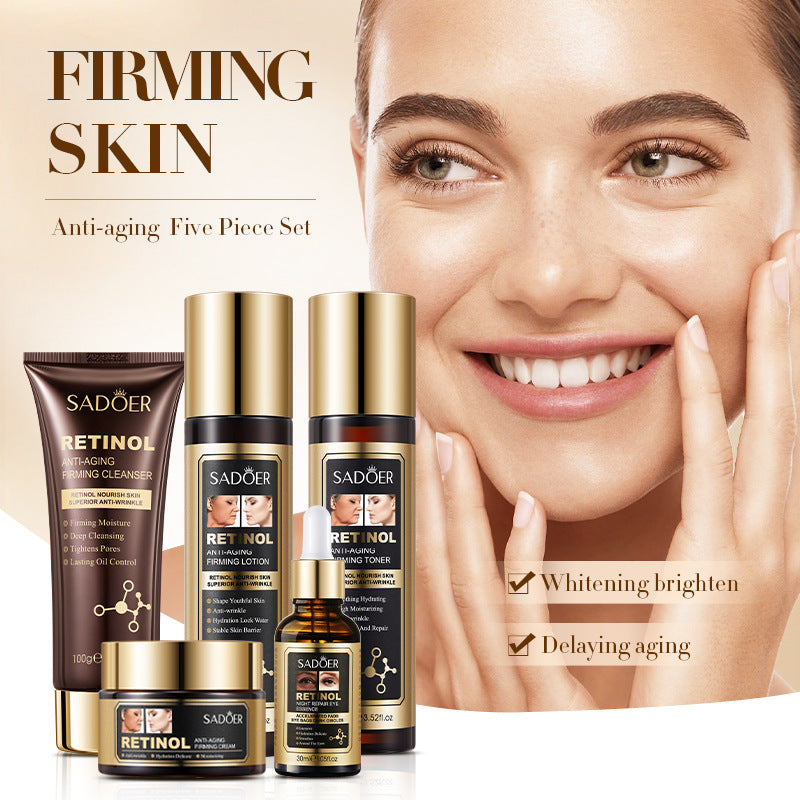 Retinol Skincare Set SADOER Anti-wrinkle, hydrating, moisturizing five-piece set for  foreign trade wholesale