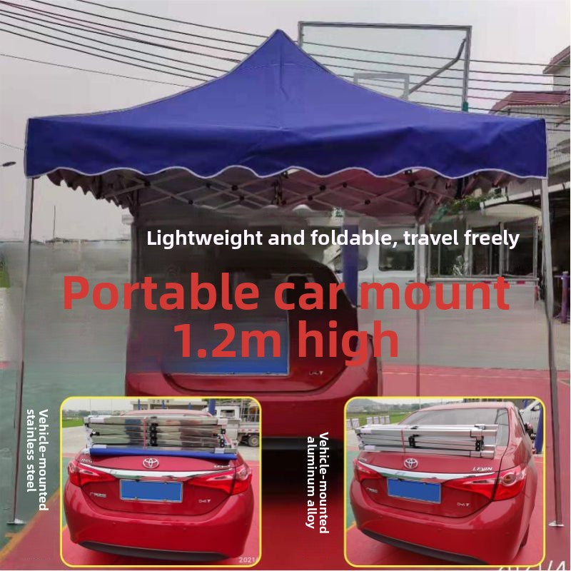 Aluminum Alloy Stainless Steel Four-Legged Four-Corner Tent Outdoor Folding Telescopic Sunshade Tent Car-Mounted Rain Shelter Stall Wholesale
