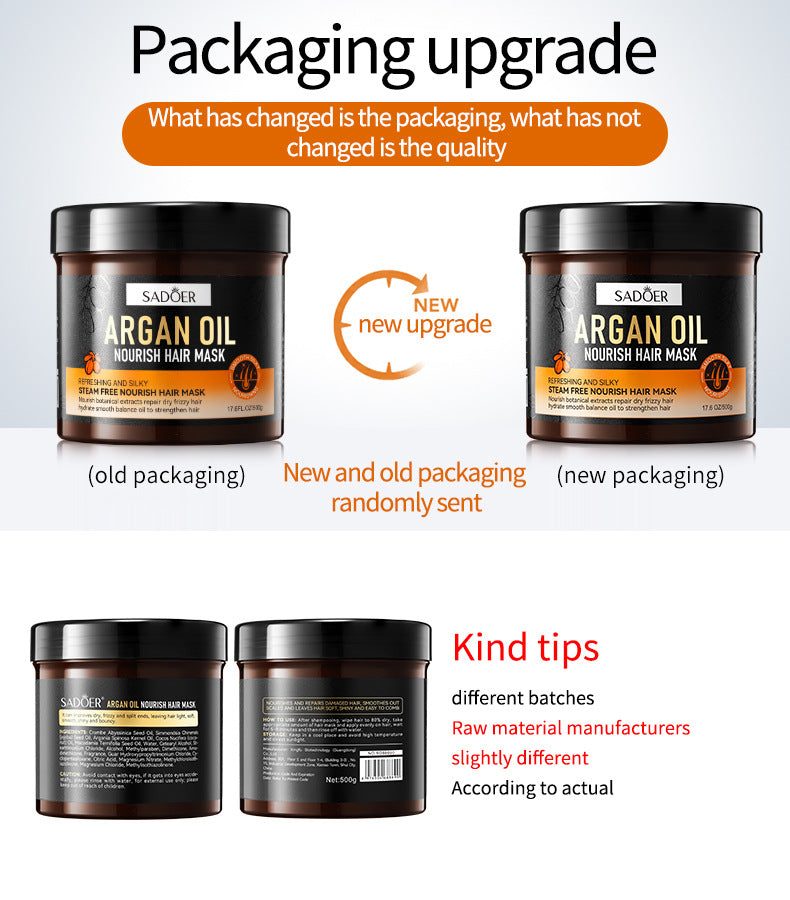 Argan Oil Shampoo500ml SADOER Smooth Anti-Dandruff Refreshing Conditioner Cross-Border Wholesale