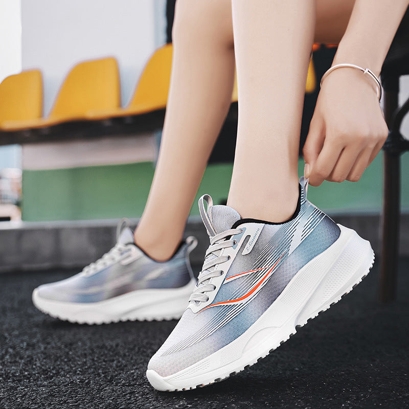 Autumn Women's Shock Absorption Lightweight Running Shoes Mesh Breathable Casual Shoes Non-Slip Popcorn Soft Sole Women's Breathable Comfortable