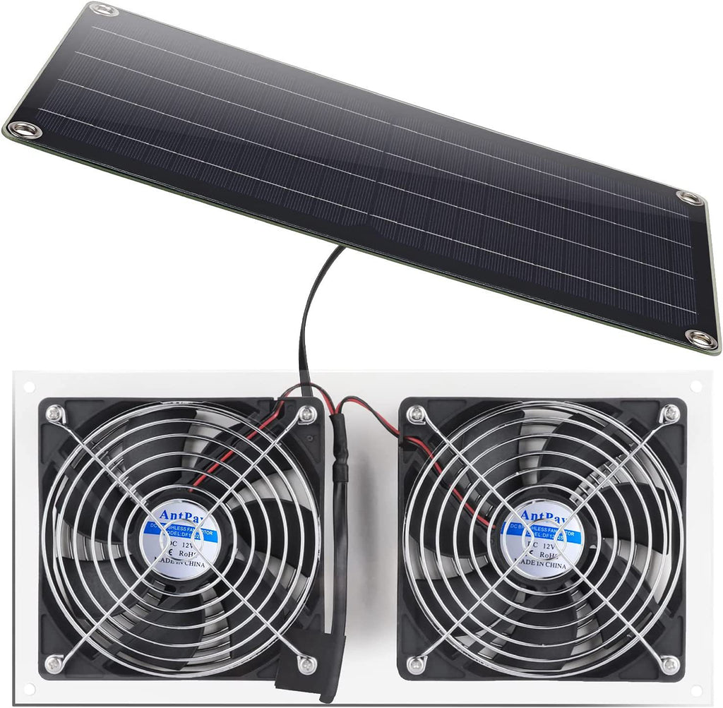 Solar Panel Fan Kit10W Weatherproof double fan suitable for outdoor small chicken coops