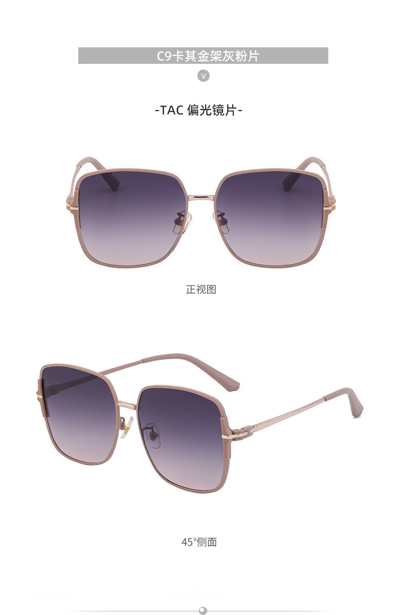 2025New European and American Fashion Square Frame Polarized Sunglasses for Women High-end Outdoor Sun Protection Sunglasses Wholesale