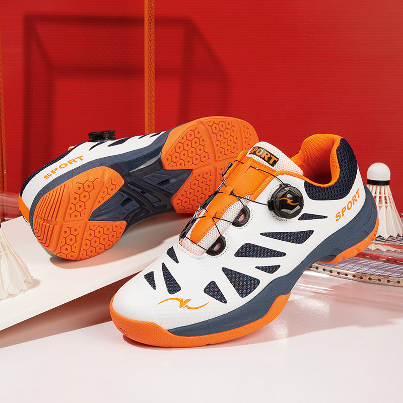 Plus Size New Luxury Fashion Rotating Buckle Badminton Shoes Trendy Versatile Tennis Table Tennis Sports Shoes
