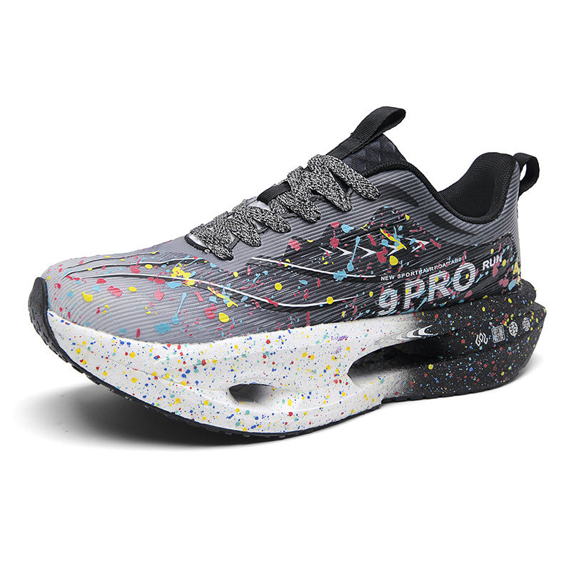 Autumn New Red Rabbit9Fluorescent Breathable Comfortable Couple Sports Shoes Ultra-Light Cushioning Rebound Anti-Slip Wear-Resistant Running