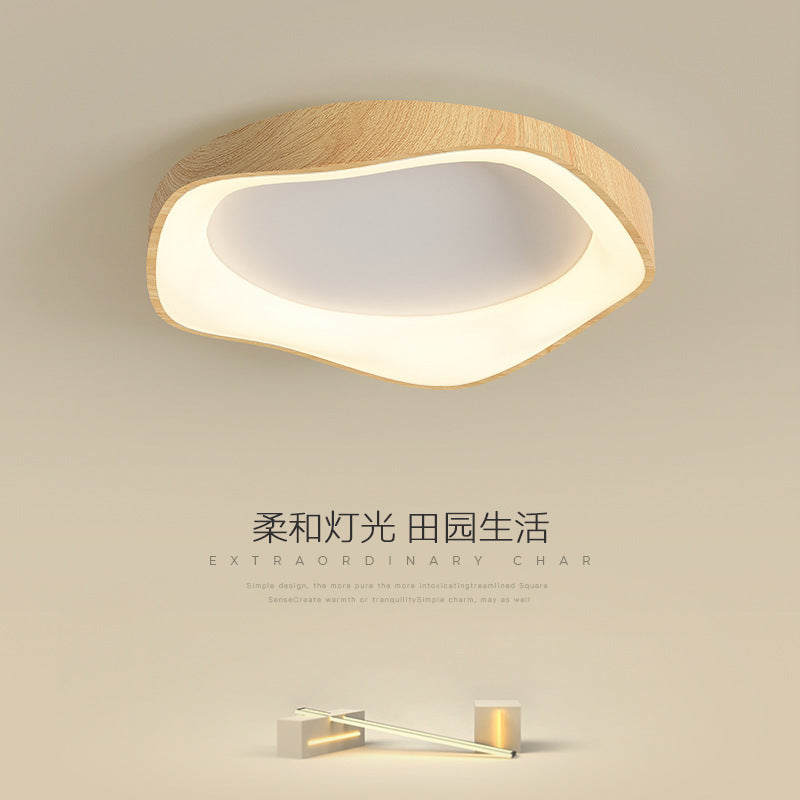 Modern Minimalist Nordic Light Luxury Bedroom Lamp Japanese Style Solid Wood Room Lamp Wabi-Sabi Style High-End Personality Ceiling Lamp