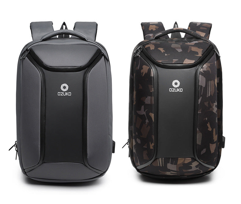 ozuko New Men's Business Backpack School Bag Student Multifunctional Computer usb Waterproof Korean Style Backpack