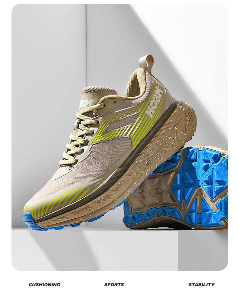 Running Shoes Sports Trendy Shoes Summer Soft Sole Lightweight Breathable Jump Rope Wide Last Marathon Jogging Thick Sole Cushioning Men's Shoes