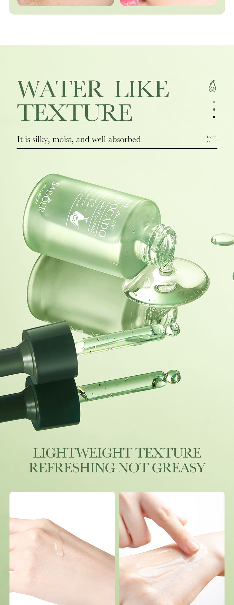 Full English Avocado Skincare Set SADOER Cleansing, moisturizing and moisturizing six-piece set  foreign trade wholesale