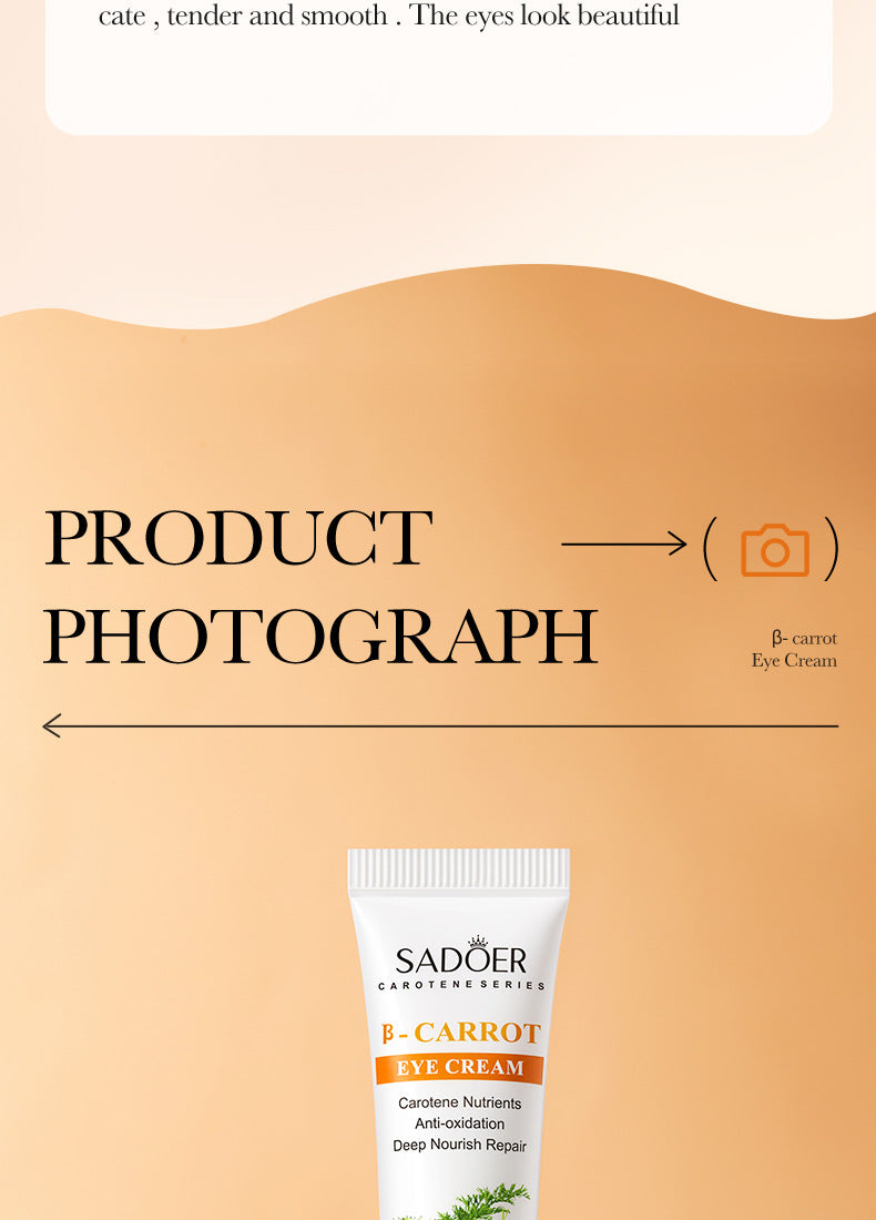 Full English Carrot Eye Cream20g SADOER Moisturize and Improve Dark Circles, Eye Wrinkles, and Eye Bags  Wholesale