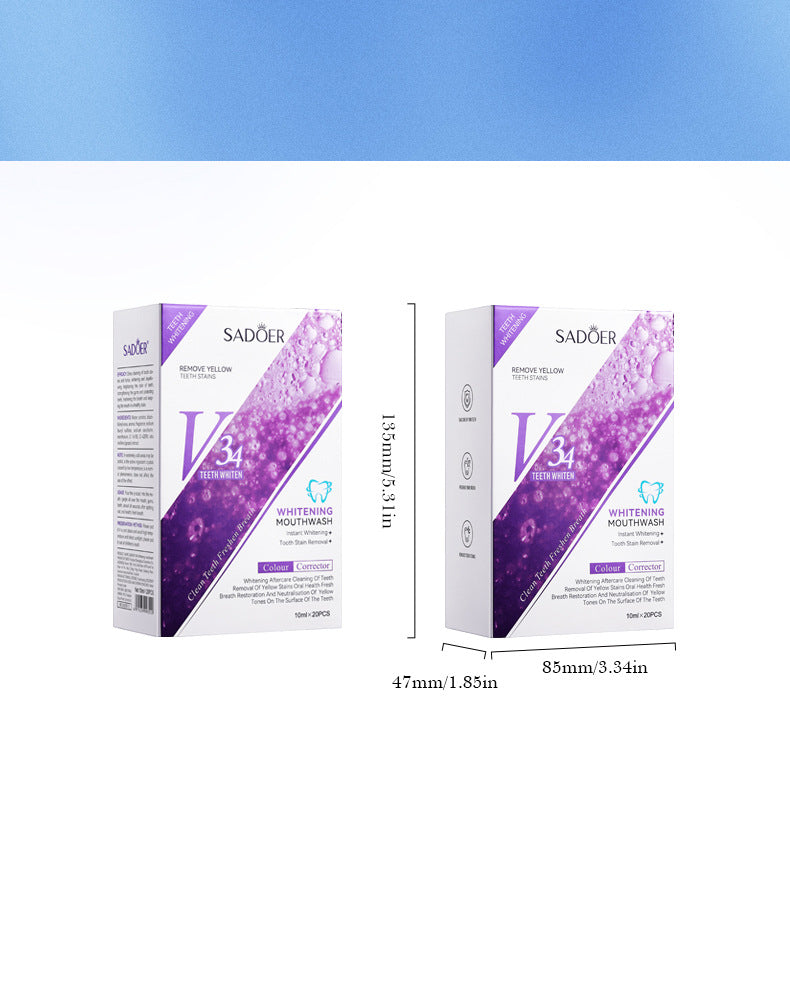 V34Whitening Mouthwash SADOER Clean Teeth Oral Fresh Mouthwash Cross-Border Wholesale