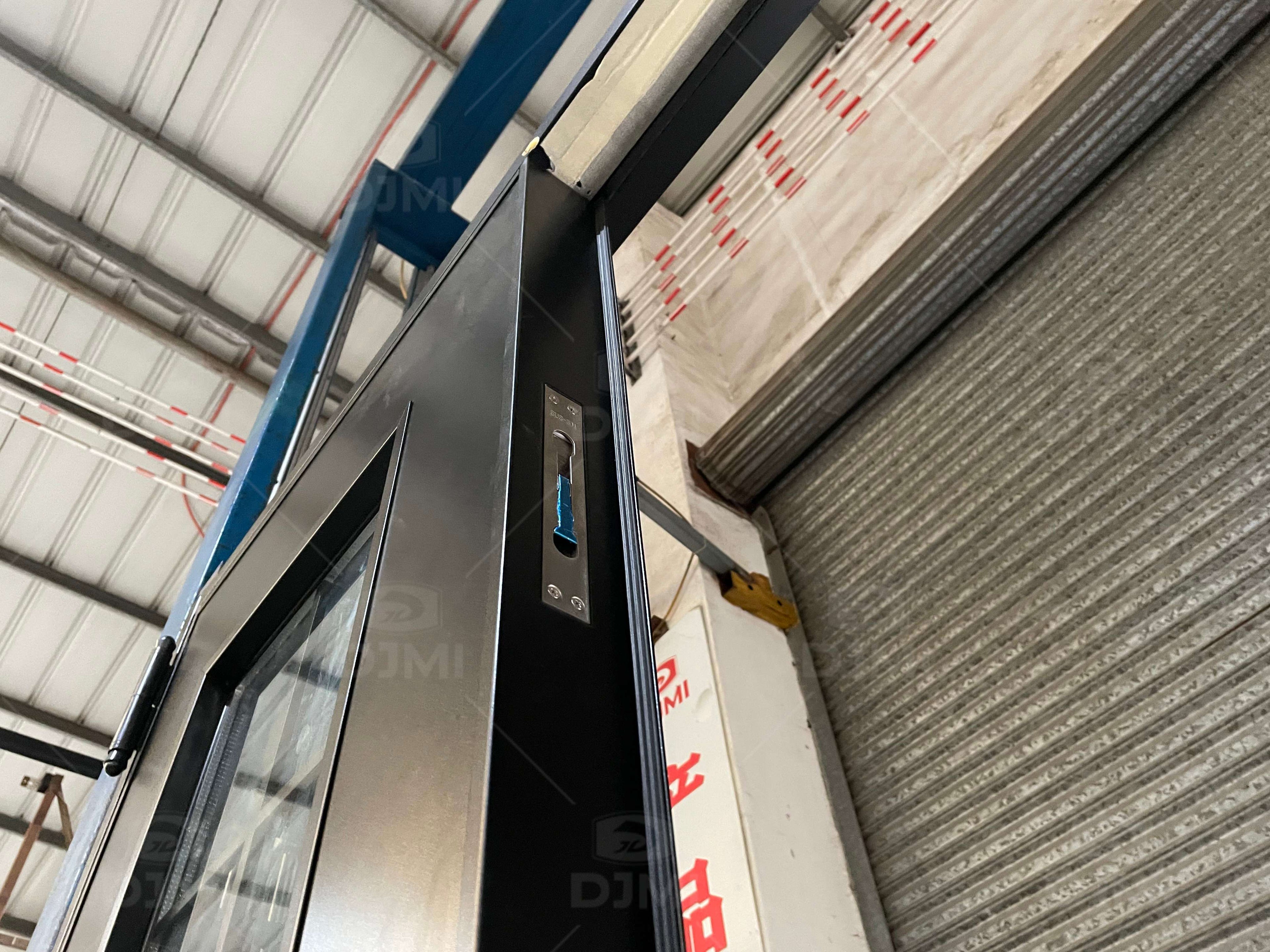 Modern European Design Residential Anti-Theft Entrance Black Cast Aluminum Glass Double Front Entry Door for Houses