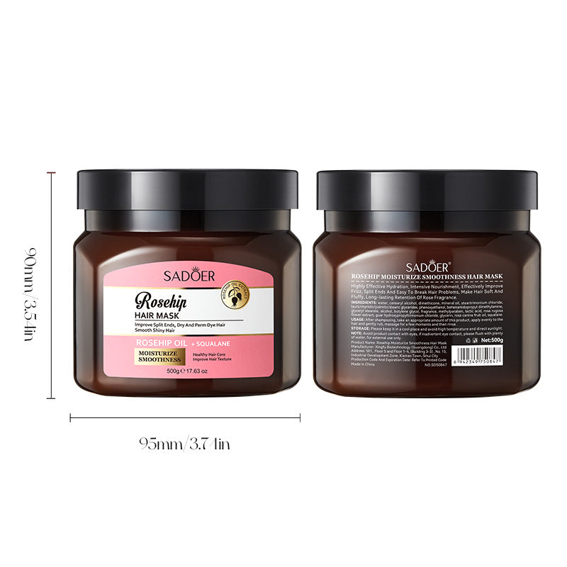 Cross-border Rosehip Oil Hair Mask500g Moisturizing and Smooth Hair Conditioner Export Manufacturer Wholesale