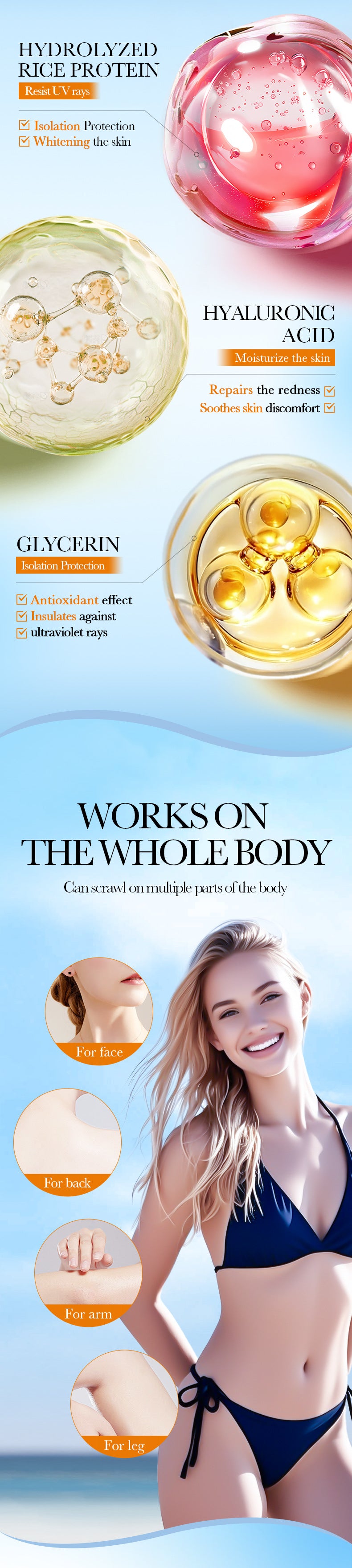 BIOAOUA Rice Puree Sunscreen Moisturizing Care2Set of Isolation Sunscreen Cream  Wholesale