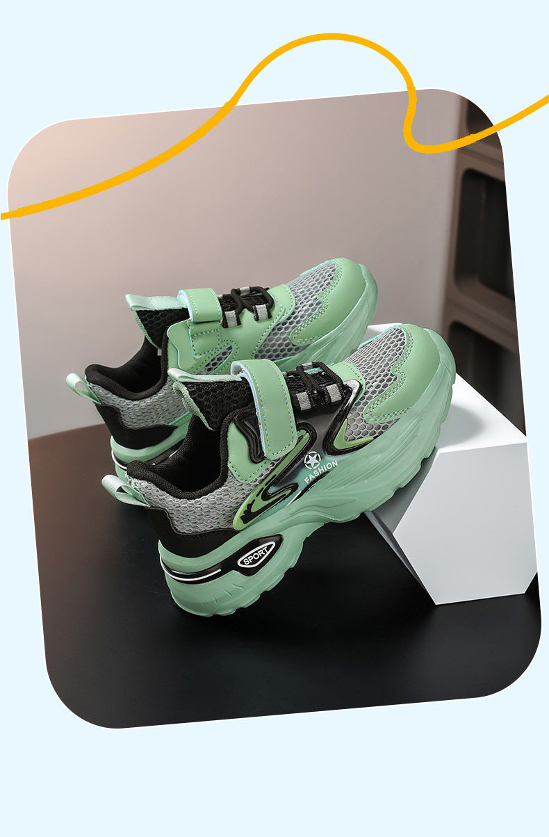 Children's casual shoes breathable single mesh fashion children's shoes2025Spring new style soft sole non-slip wear-resistant elementary school student sneakers