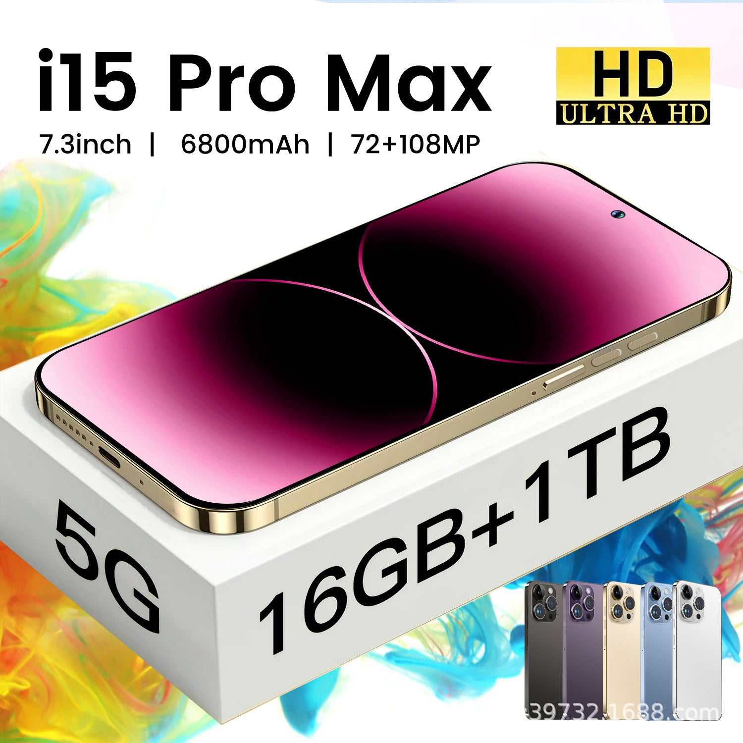 Mobile Phone i15 Wholesale new Android phones with large memory i15ProMAX 16+1T