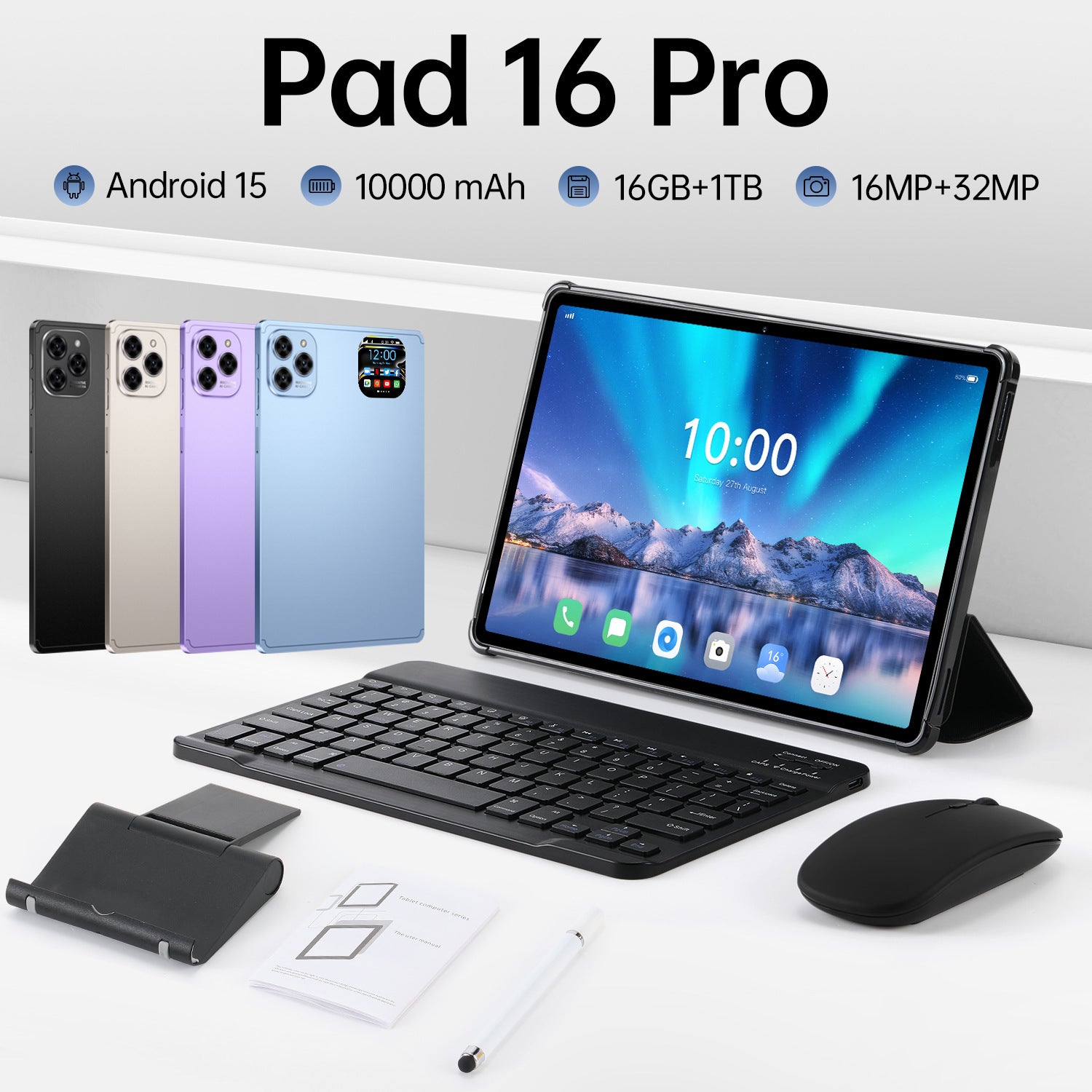 New model factory exclusive Pad 16 Pro Android Smart Tablet PC10Supports inch screen WiFi Bluetooth