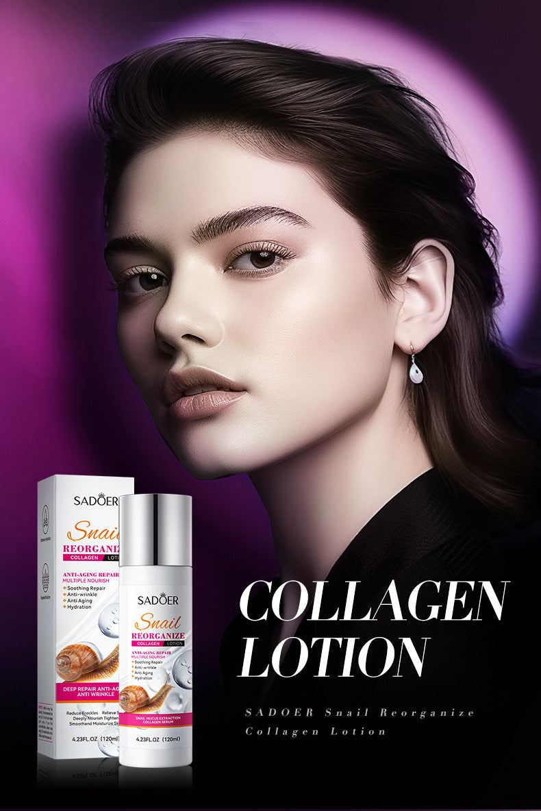 Snail Lotion120ml SADOER Collagen Moisturizing Body Lotion Cross-Border Wholesale