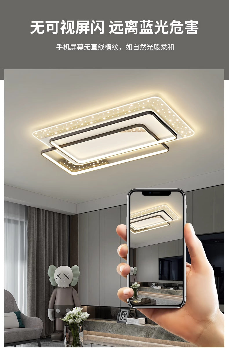 LED Light Luxury Living Room Main Light Starry Sky Restaurant Chandelier Modern Simple Nordic Bedroom Ceiling Light Full House Package