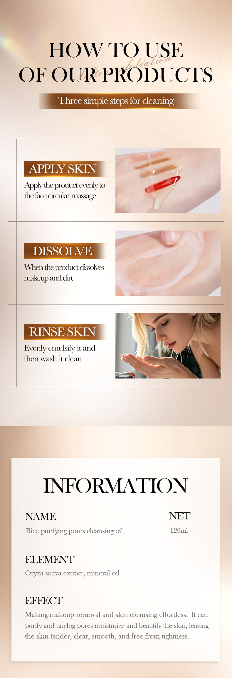 BIOAOUA Rice Puree Pore Clearing Cleansing Oil Makeup Remover Oil  Wholesale