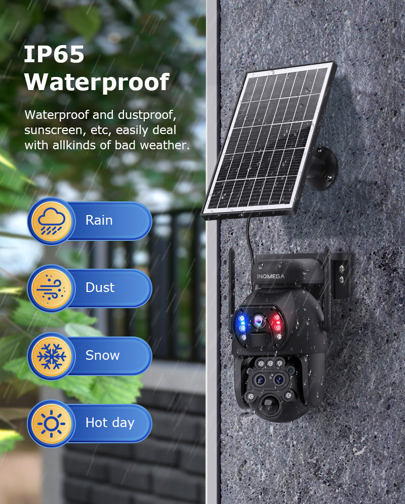 Low power consumption solar surveillance camera with three lenses152x Zoom Pan Tilt Camera UBOX Intelligence