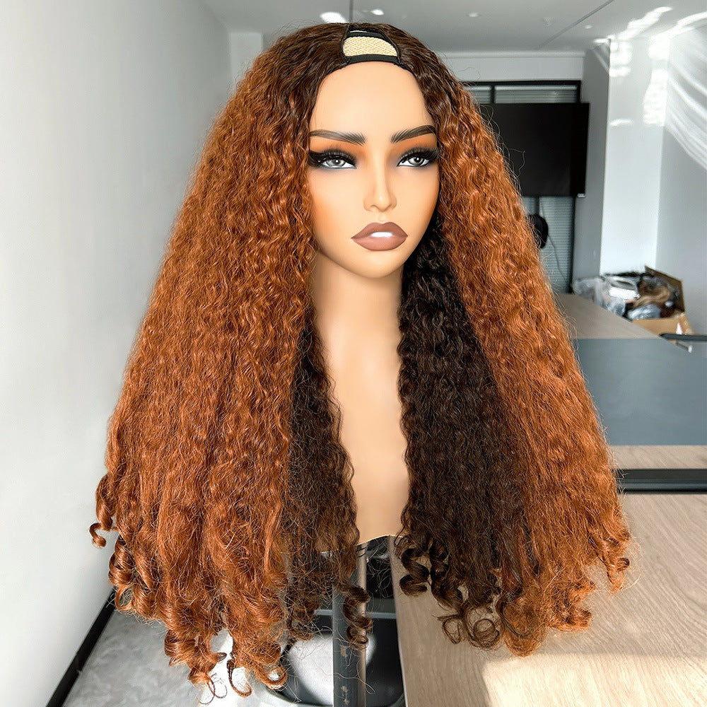 Cross-border African Synthetic Fiber Fake Unique Bouncy Curly Hair Wig