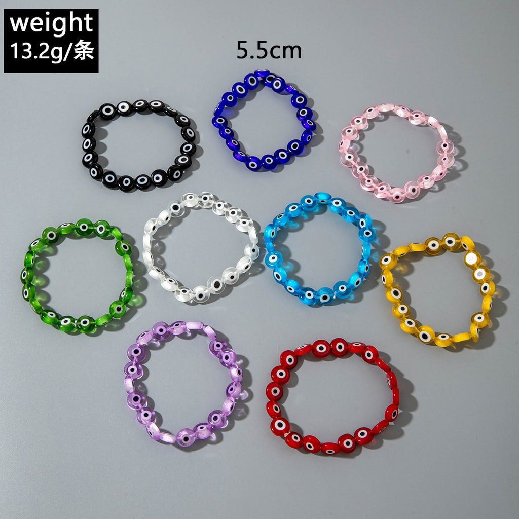 European and American Ornament Bohemian Devil's Eye Beaded Bracelet  Fashionable and Unique Eye Elastic Bracelet Wholesale