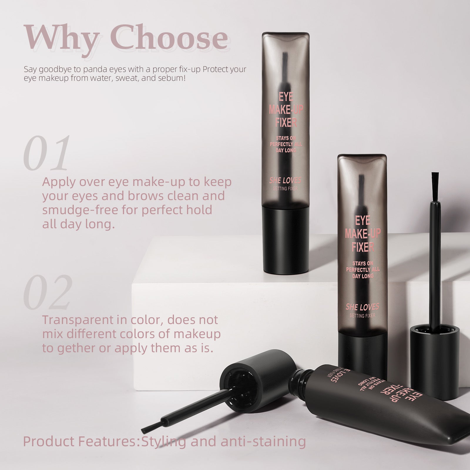Eyebrow and Eye Makeup Raincoat Eyebrow Eyelash Eyeliner Long-lasting Setting Waterproof Fixing Liquid Transparent Eyebrow Eyelash Raincoat