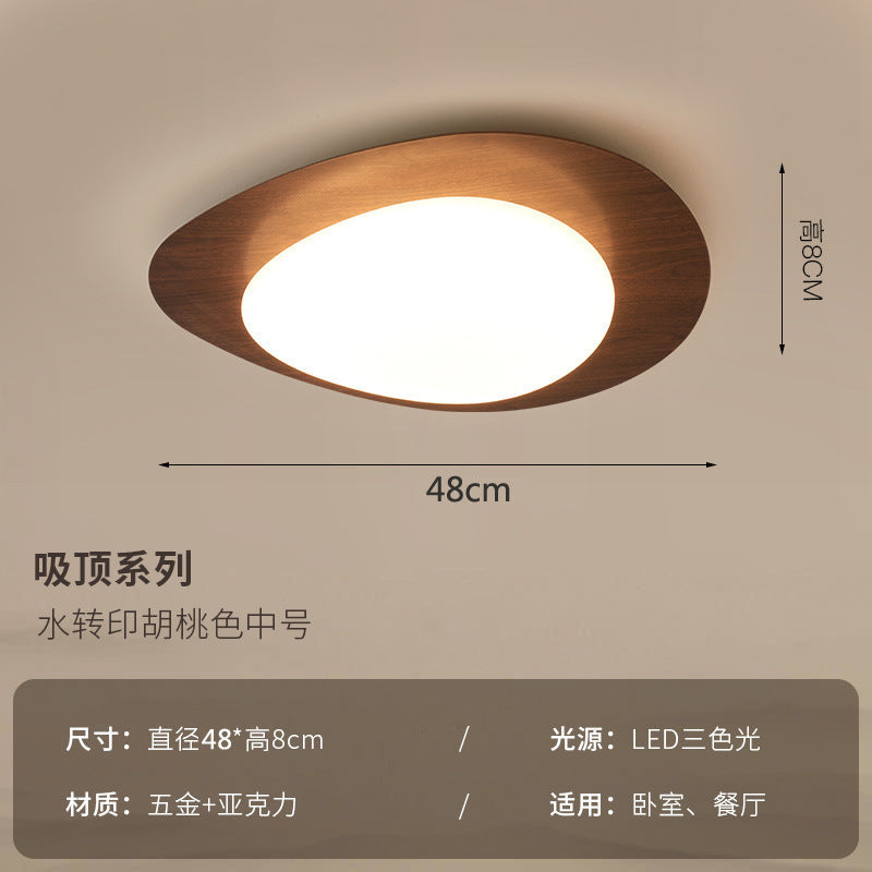 French Vintage Style Bedroom Ceiling Light Modern Simple Walnut Living Room Light Iron Art Water Transfer Printing Study Light Wholesale