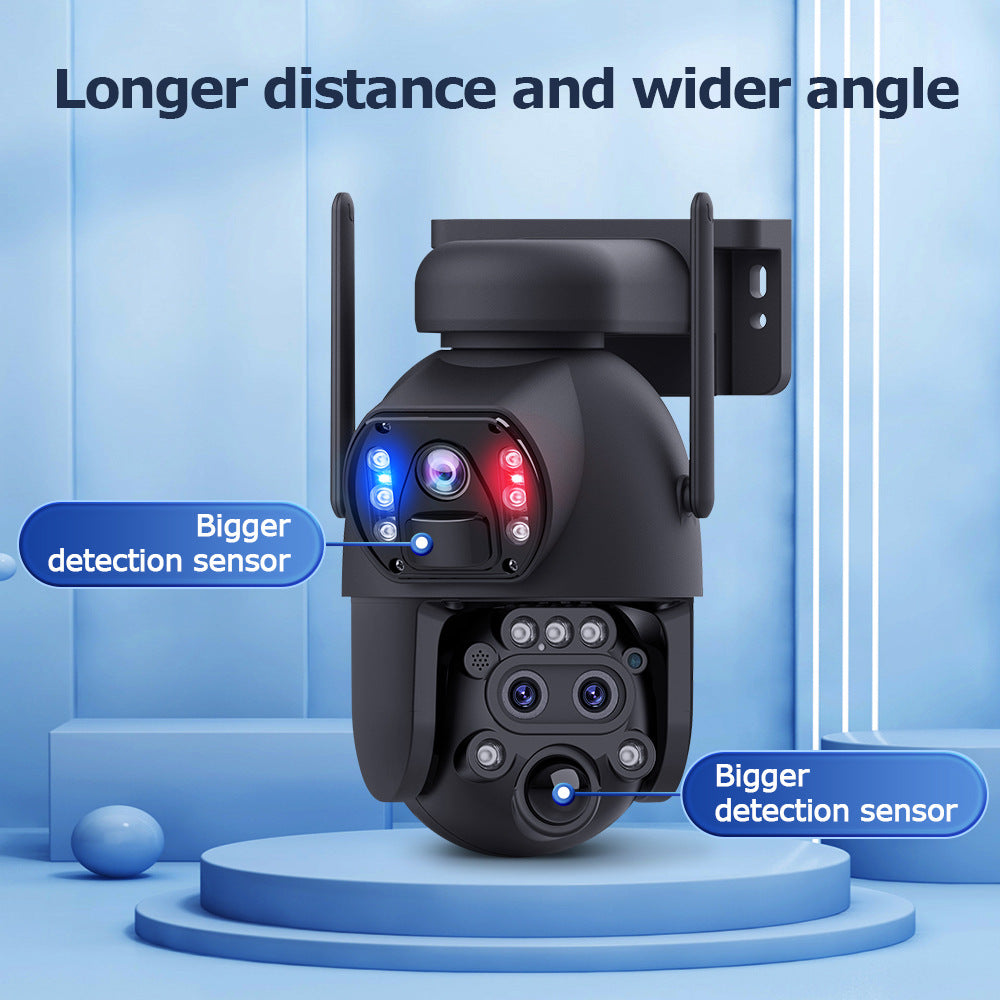 4G Wireless Trinocular Multi-view Remote Control1510x Zoom Solar-Powered Camera600Ultra HD Night Vision