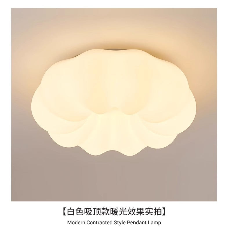 Pumpkin Ceiling Light Cream Style Creative Cloud Master Bedroom Light Round Kindergarten Princess Children's Room Light