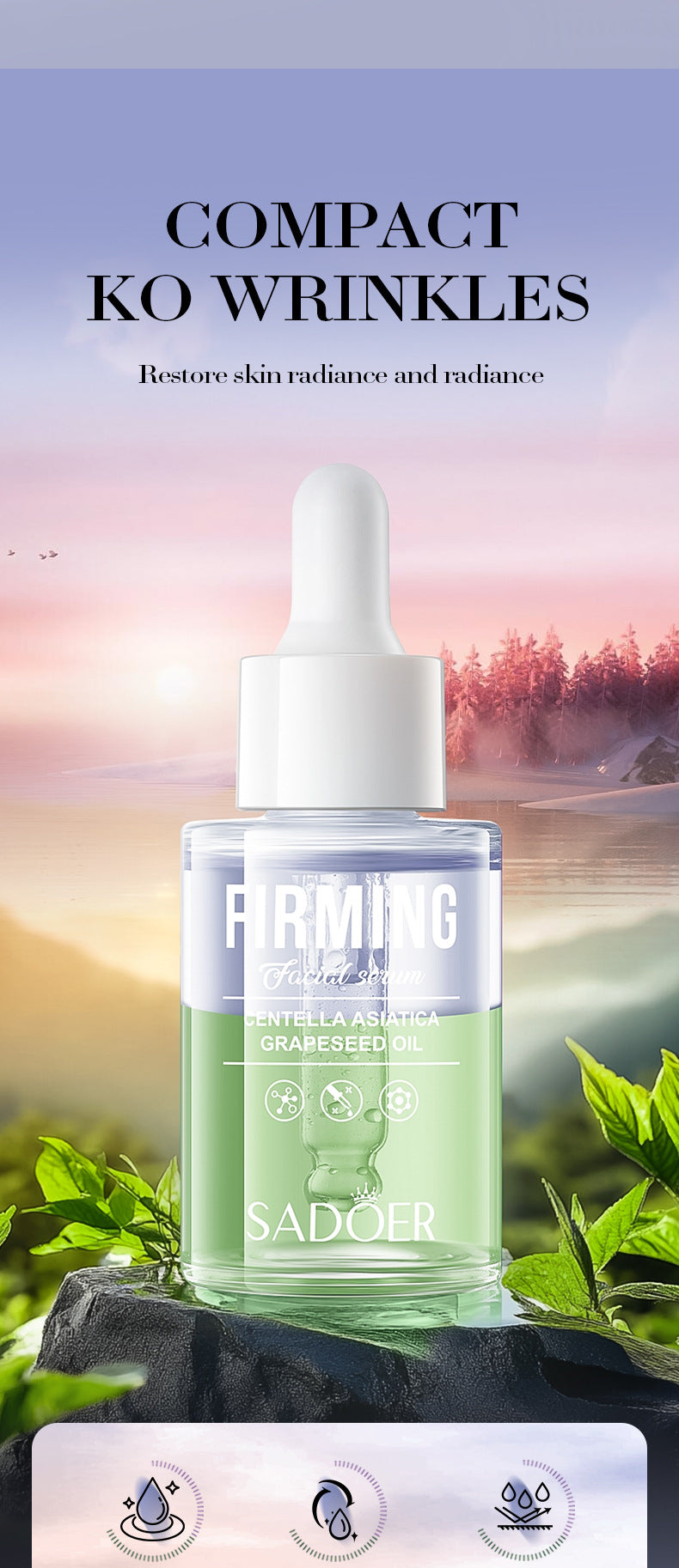 Cross-border Grape Seed Oil Centella Asiatica Double Layer Essence30ml Skin care essence liquid wholesale from foreign trade manufacturer