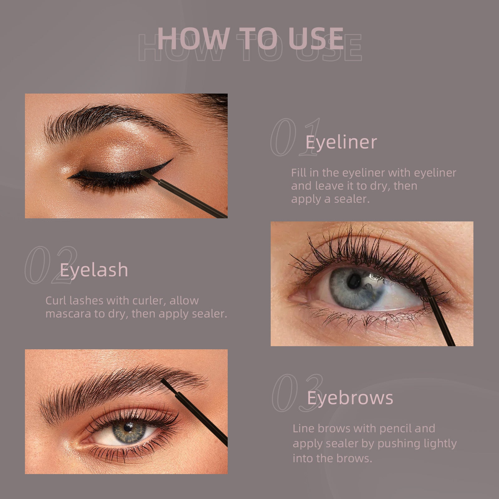 Eyebrow and Eye Makeup Raincoat Eyebrow Eyelash Eyeliner Long-lasting Setting Waterproof Fixing Liquid Transparent Eyebrow Eyelash Raincoat