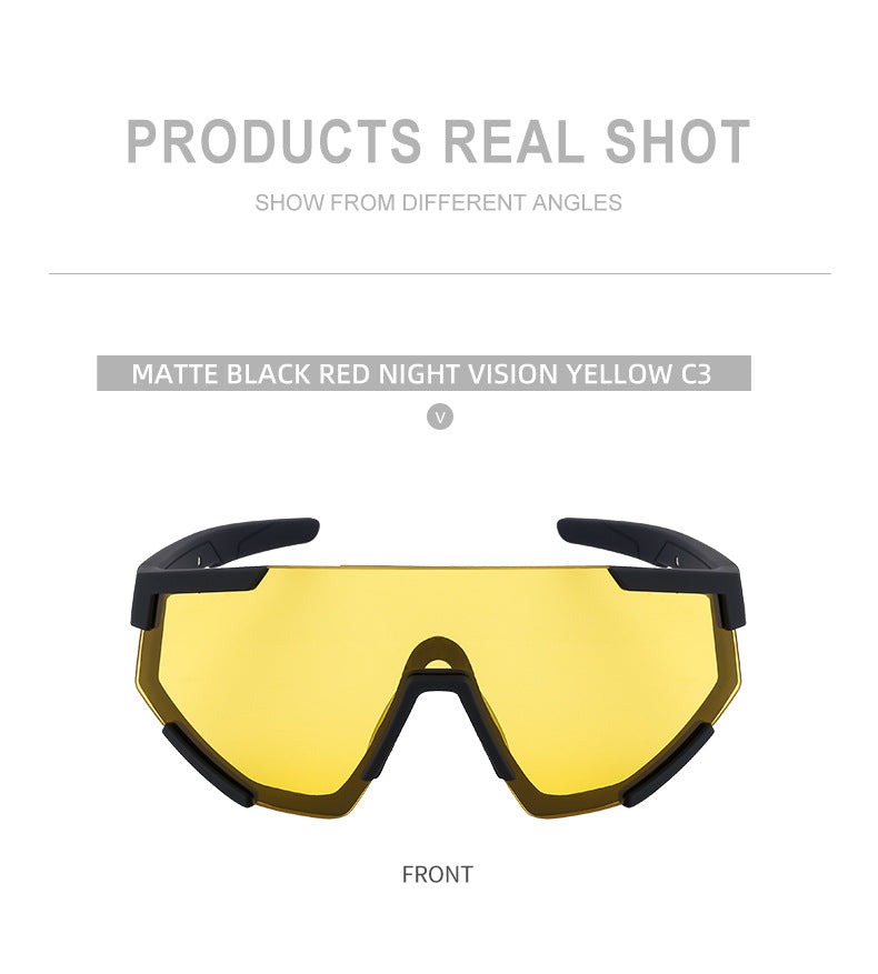 New Cycling Goggles for Women, UV Protection, One-Piece Large Frame Sunglasses, Outdoor Sports Colorful Integrated Sunglasses