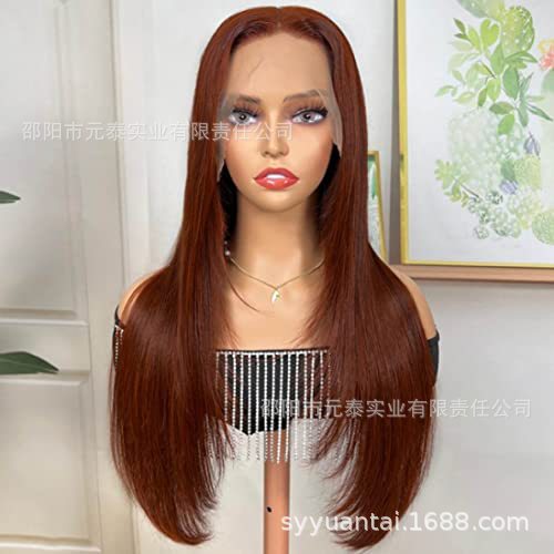 Reddish Brown Layered Wigs Copper Red Lace Wigs For Women