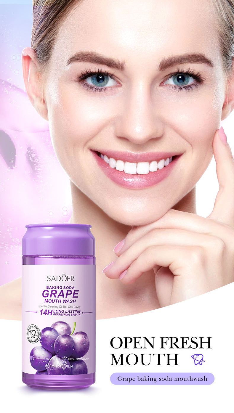 Fruit Mouthwash SADOER Fresh Orange Baking Soda Tooth Stain Remover Mouthwash Bottle Cross-Border Wholesale