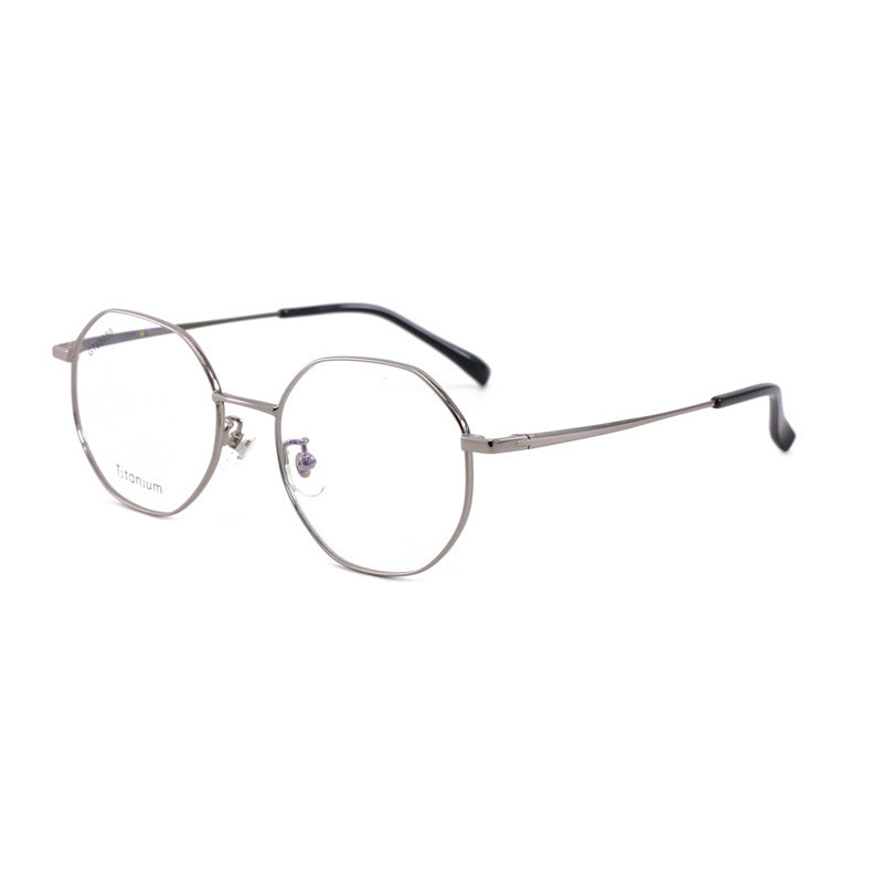 Polygonal Titanium Frame Glasses Frame Unisex Titanium Alloy Glasses Lightweight Metal Frame Polygonal Frame