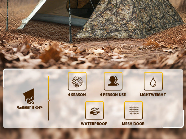 Jituo Camping Tent Canopy3-4Double-layer Winter and Summer Dual-use Tent Portable Four-season Tent Outdoor Rainproof