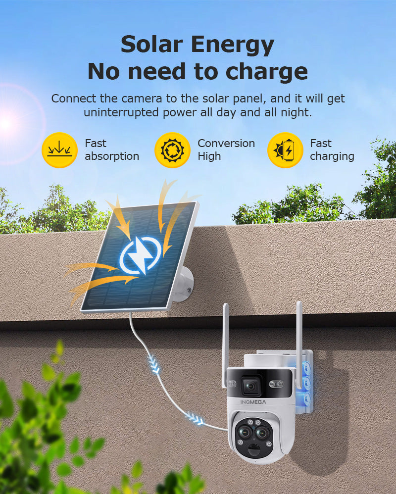 Manufacturer Private Model Outdoor4G Three-eye Solar Camera6MP High Definition Full Color1510x Zoom Solar Surveillance