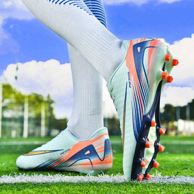 2025New Breathable Football Shoes for Men and Women Students Long Spikes Youth Grass Flat Ground Broken Spikes Training Shoes