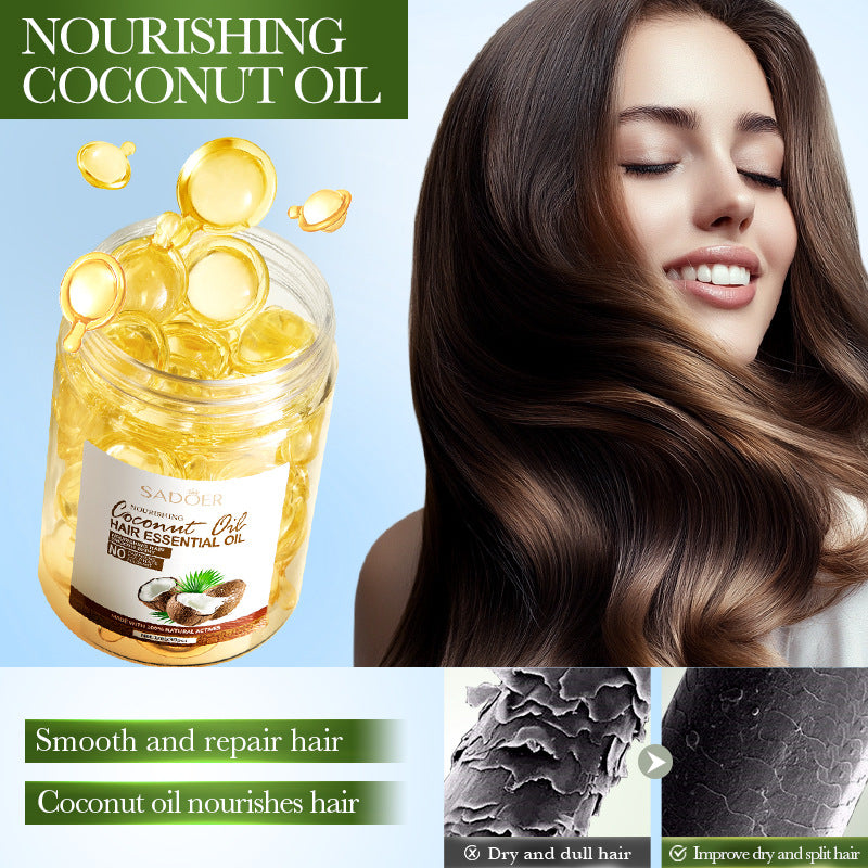 Full English Coconut Oil Smooth Conditioner SADOER Nourishing and Smooth Hair Care Essential Oil Capsules  Wholesale