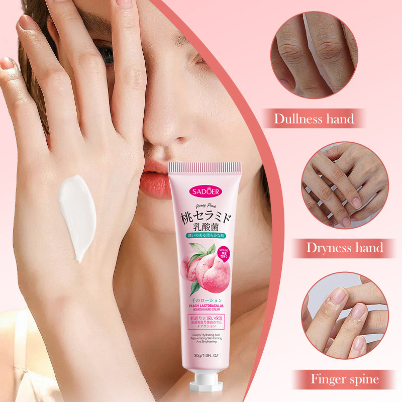 Peach Lactobacillus Hand Cream SADOER Nourishing Autumn and Winter Anti-Dry Crack Hand Cream Cross-Border Foreign Trade Wholesale
