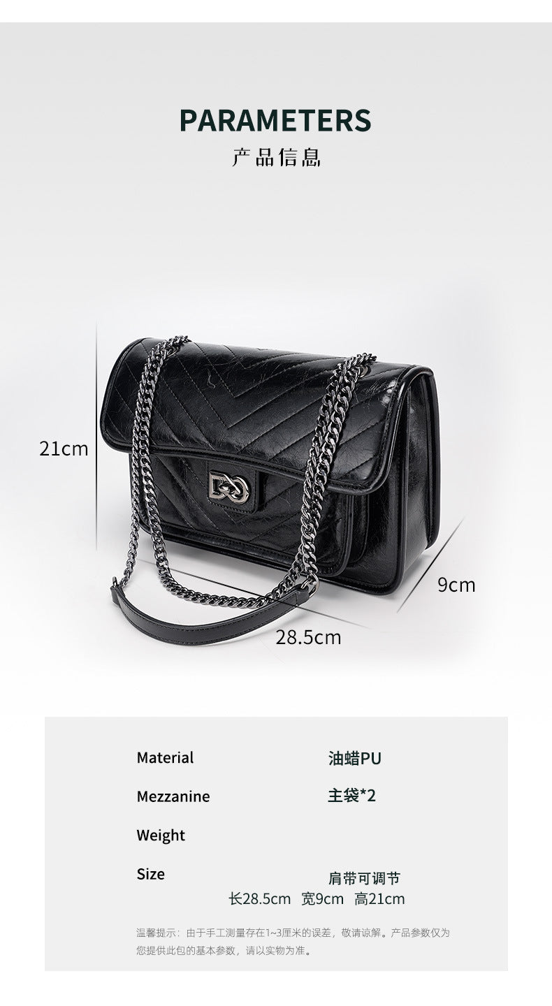 Chanel Style Quilted Chain Small Square Bag New Women's Single Shoulder Crossbody Bag Light Luxury Crossbody Bag Trendy Bohemian Bag