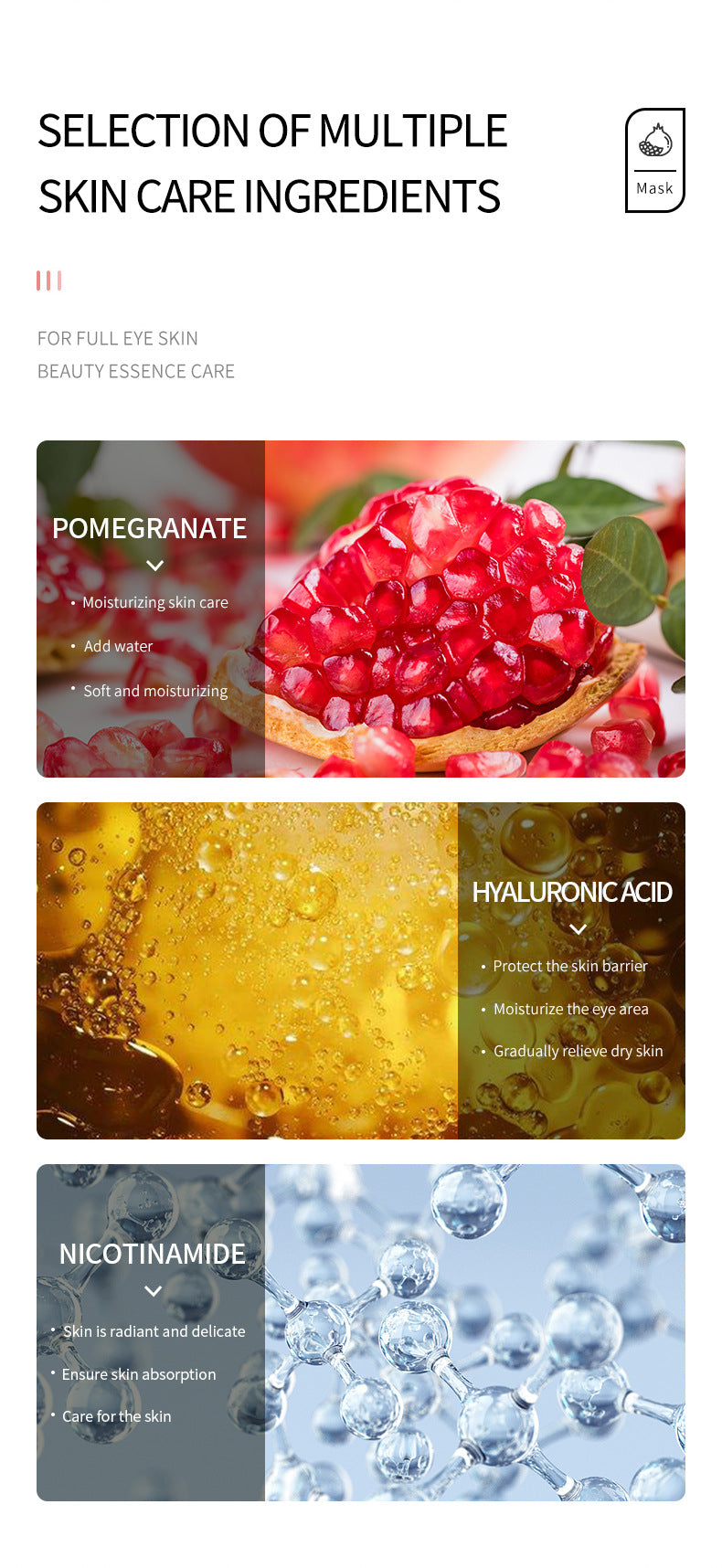 Eye Mask SADOER Caviar Eye Mask Pack Moisture replenishment Cross-border Foreign Trade Skincare Wholesale