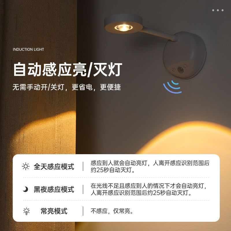 new indoor wireless wall light spotlight Charging led Intelligent Human Body Sensor Light Remote Control Picture Light