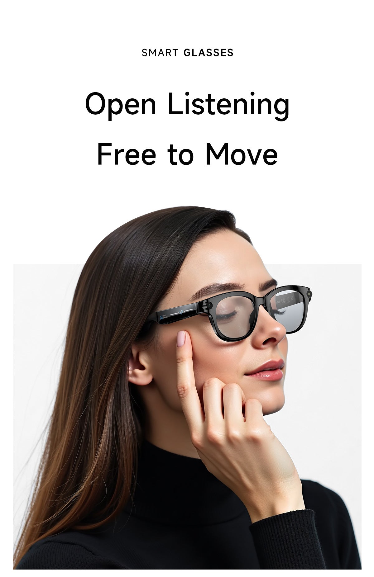 M89Smart Glasses200100 Megapixel Camera with Image Stabilization720P Video Recording WiFi6Transmission AI Simultaneous interpretation