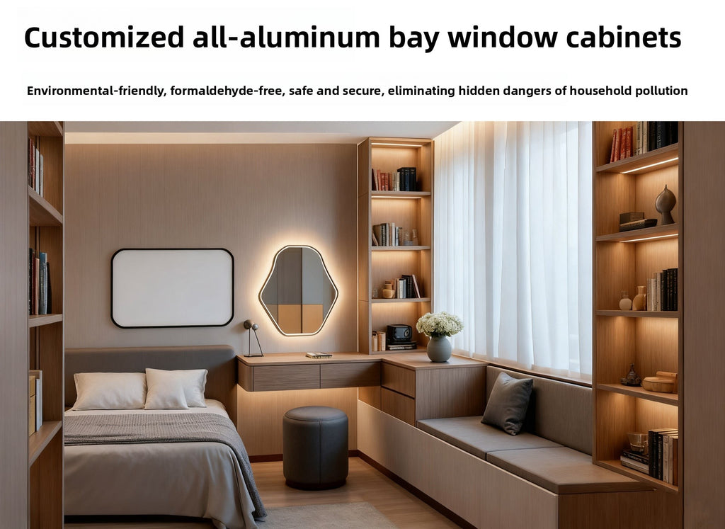 Custom Aluminum Alloy TV Cabinet Combination Wall Cabinet Modern Simple Storage Bookcase Wine Cabinet Integrated Wall-Mounted Living Room